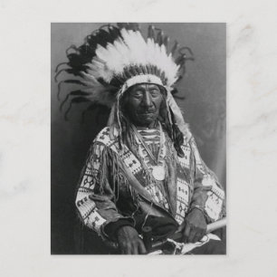 Indianisches Vintage-Porträt eines Ureinwohners Am Postkarte