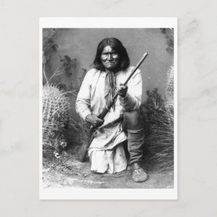 Indianisches Vintage-Porträt eines Ureinwohners Am Postkarte
