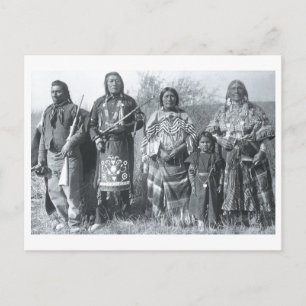 Indianisches Vintage-Porträt eines Ureinwohners Am Postkarte
