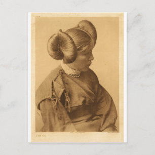 Indianisches Vintage-Porträt eines Ureinwohners Am Postkarte