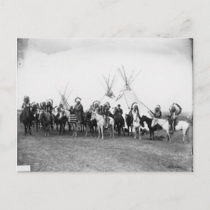 Indianisches Vintage-Porträt eines Ureinwohners Am Postkarte