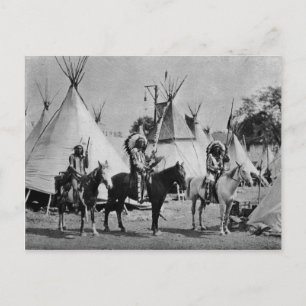 Indianisches Vintage-Porträt eines Ureinwohners Am Postkarte