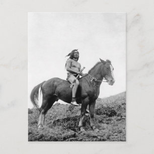 Indianisches Vintage-Porträt eines Ureinwohners Am Postkarte