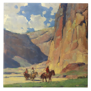 "IndiansThrough Canyon de Chelly" von Edgar Payne Fliese