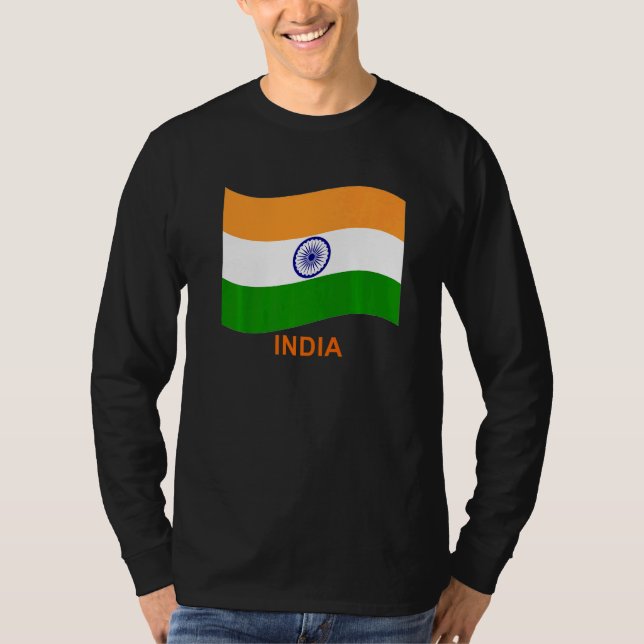 India's Bharat Indian Waving Flag   T-Shirt (Vorderseite)