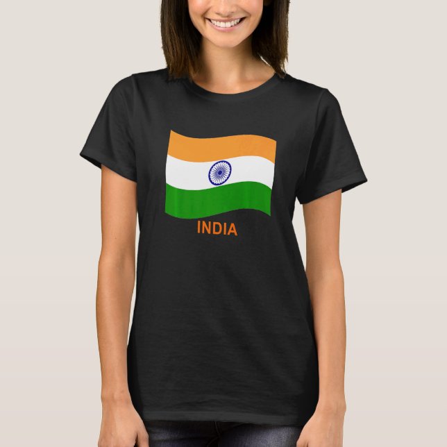 India's Bharat Indian Waving Flag   T-Shirt (Vorderseite)