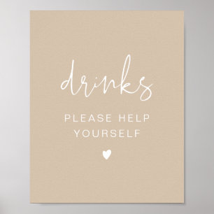 INDIE Bohemisch Beige Drinks Bar Poster