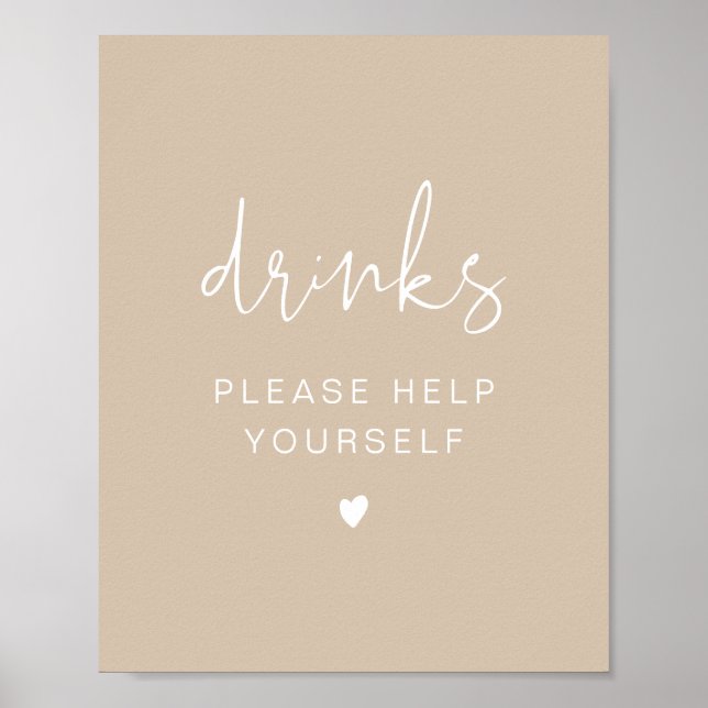 INDIE Bohemisch Beige Drinks Bar Poster (Vorne)