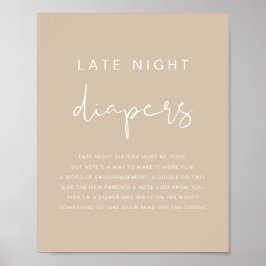 INDIE Bohemisch Beige Spate Night Diapers Game Poster