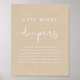 INDIE Bohemisch Beige Spate Night Diapers Game Poster