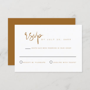 INDIE Bohemisch Beige Terracotta Wedding RSVP Card Einladung