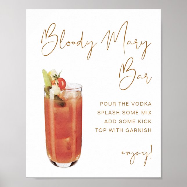 INDIE Bohemisch Bloody Mary Bar Sign Poster (Vorne)