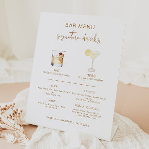 INDIE Bohemisch Cocktail Signature Drink Bar Menu Sockelschild