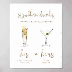 INDIE Bohemisch Signature Drink Wedding Bar Poster