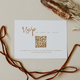 INDIE Bohemisch Terracotta QR Code RSVP Card Einladung