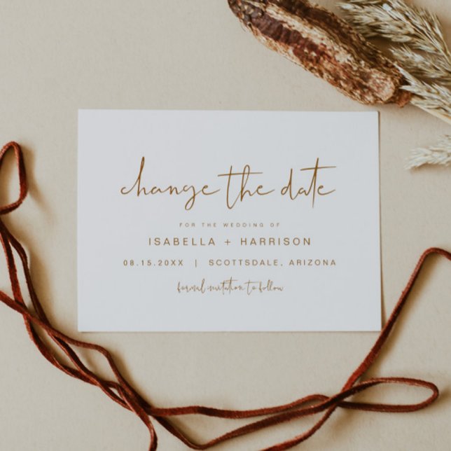 INDIE Boho Beige Burnt Orange ändern Datum Einladung (Von Creator hochgeladen)