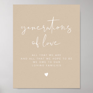 INDIE Boho Beige Generationen von Liebe Wedding Si Poster