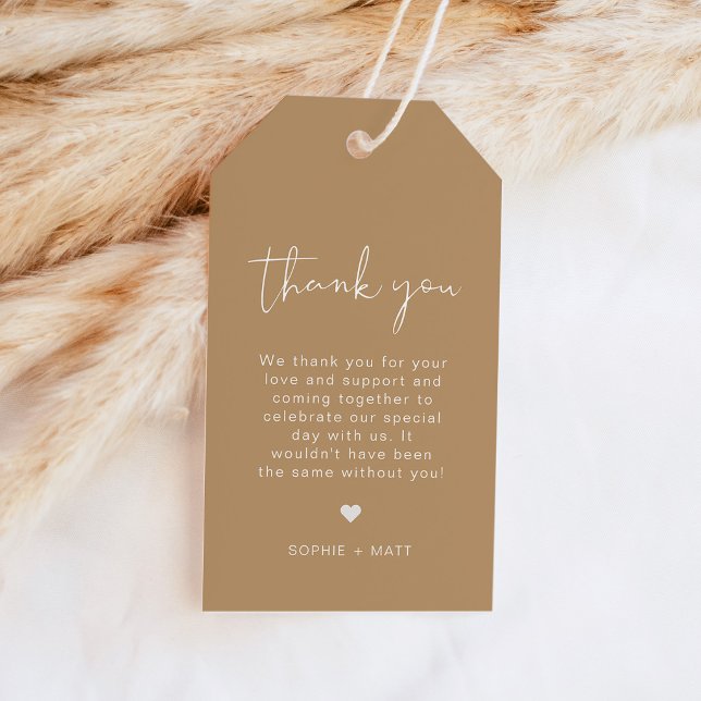 INDIE Boho Beige Moderne Gefälligkeitstags Geschenkanhänger (Von Creator hochgeladen)