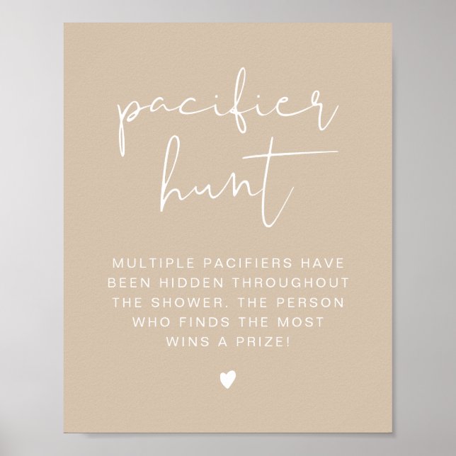 INDIE Boho Beige Schnuller Hunt Baby Showspiel Po Poster (Vorne)