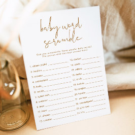 INDIE Boho Burnt Orange Baby Word Scramble Game I Einladung