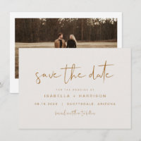 INDIE Boho Burnt Orange Save the Date Einladung