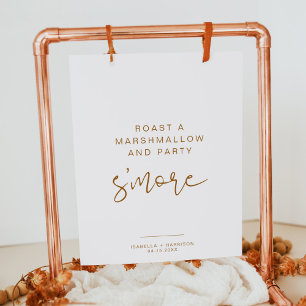 INDIE Boho Burnt Orange S'mores Bar Sign Poster