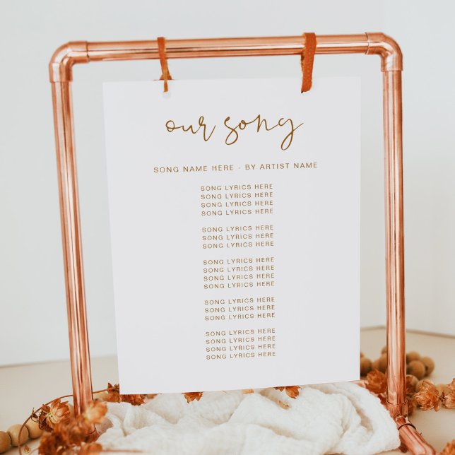INDIE Boho Burnt Orange Wedding Song Texte Poster (Von Creator hochgeladen)