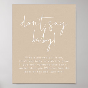 INDIE Boho Earth Toned Beige Sage kein Baby-Zeiche Poster