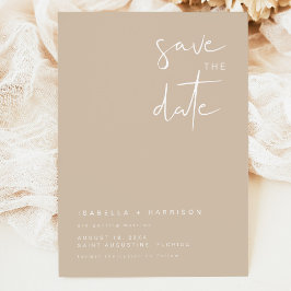 INDIE Boho Earth Toned Beige Save the Date Einladung