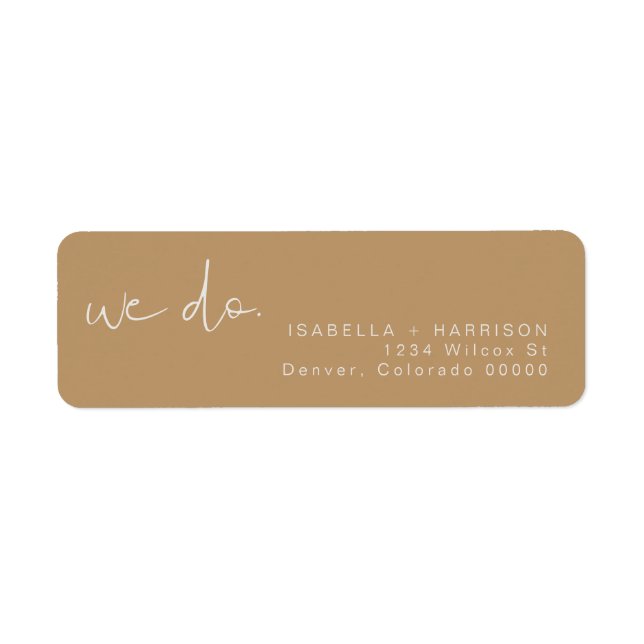 INDIE Boho Earth Toned Wedding Return Label (Vorne)