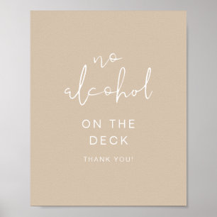 INDIE Boho Erde Ton Beige Kein Alkohol Schild