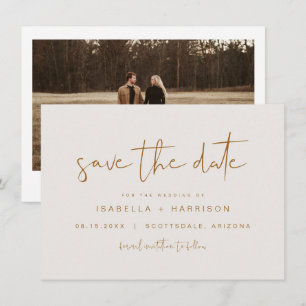 INDIE Boho Gebrannte Orange Save-the-Date-Einladun Einladung