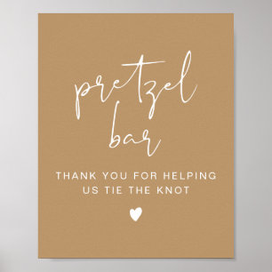 INDIE Boho Minimalist Terrakotta Brezel-Bar-Schild Poster