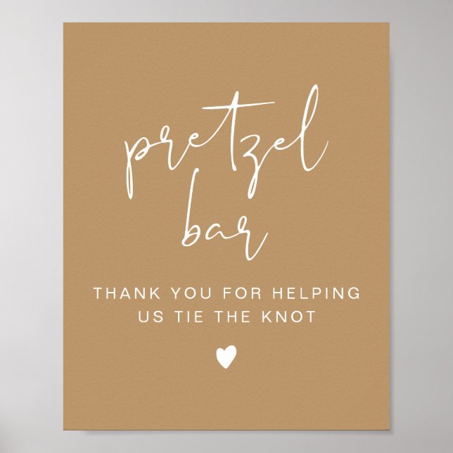 INDIE Boho Minimalistisch Teracotta Pretzel Bar Si Poster (Vorne)