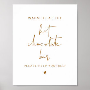 INDIE Boho Terracotta Hot Chocolate Bar Sign Poster
