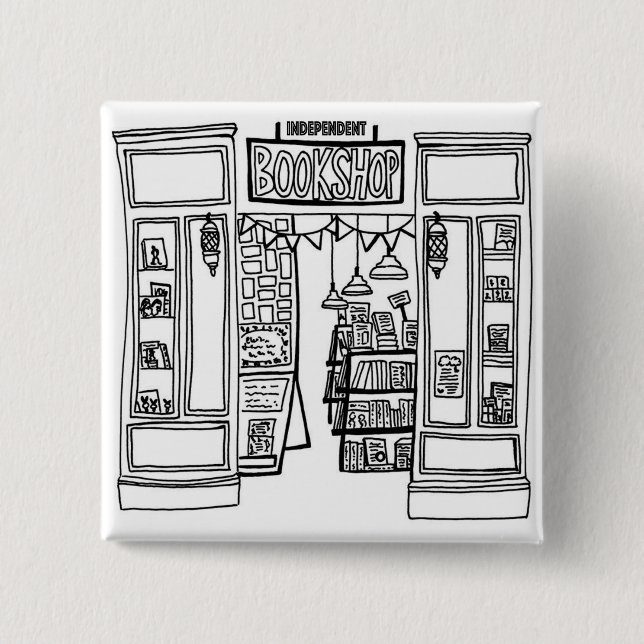 Indie Bookshop Square Abzeichen Button (Vorderseite)