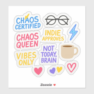 Indie Chaos Sticker Pack - 10 Die-Cut Vibe Sticker