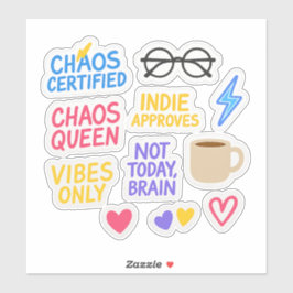 Indie Chaos Sticker Pack -10 Die-Cut Vibe Stickers