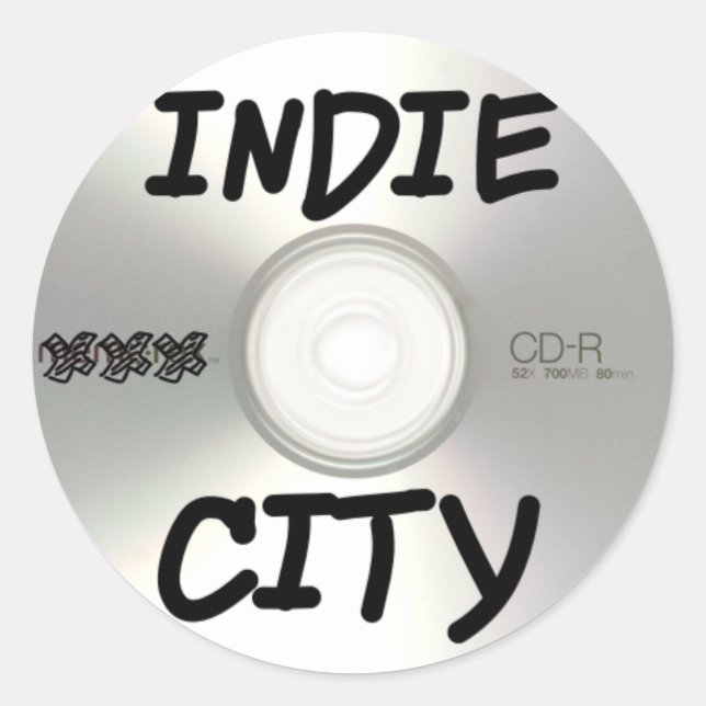 Indie City CD Runder Aufkleber (Vorderseite)
