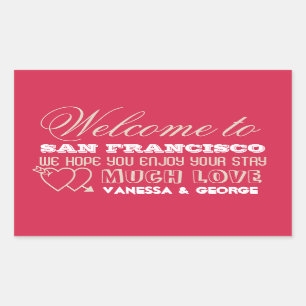 Indie Herzen Roter Typ aus der Stadt Geschenktasch Rechteckiger Aufkleber