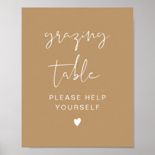 INDIE Modern Boho Grazing Table Sign Poster