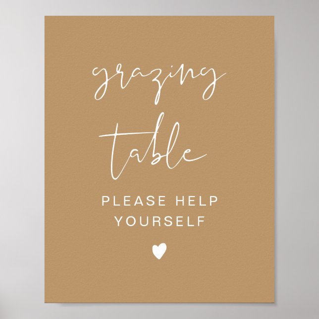 INDIE Modern Boho Grazing Table Sign Poster (Vorne)
