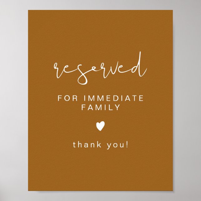 INDIE Modern Boho Wedding Reserviert Seating Zeich Poster (Vorne)