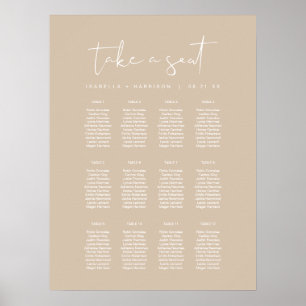 INDIE Moderne Bohemische Beige Hochzeitstabelle Poster