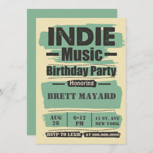 Indie Music Birthday Party Einladung