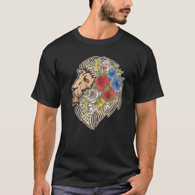 Indie Style Lion Blume Niedlich Hipster Outfit Men T-Shirt (Vorderseite)