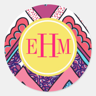 Indie Zickzack Runder Aufkleber