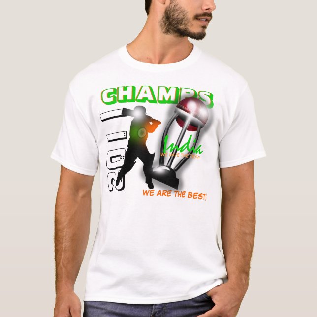 Indien 2011 Weltmeisterschaft des Kricket-ICC kaut T-Shirt (Vorderseite)