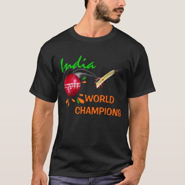 Indien 2011 Weltmeisterschaft des Kricket-ICC T-Shirt (Vorderseite)