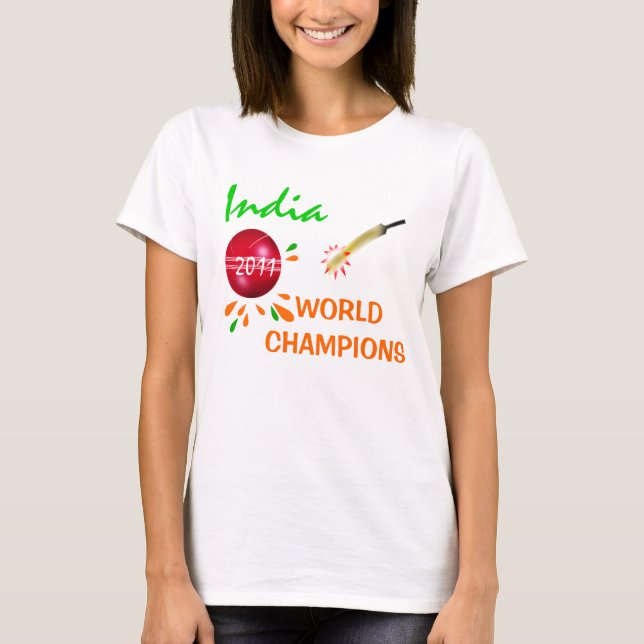Indien 2011 Weltmeisterschaft des Kricket-ICC T-Shirt (Vorderseite)
